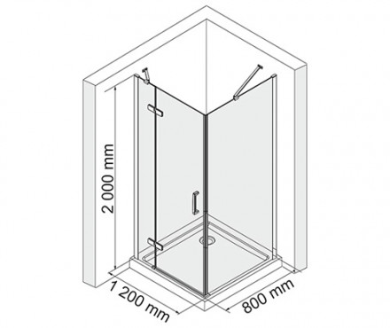 WasserKRAFT Aller 10H06LBLACK MATT Душевой угол 120x80