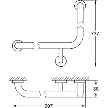 Grohe Essentials 40797001 Поручень для ванной угловой