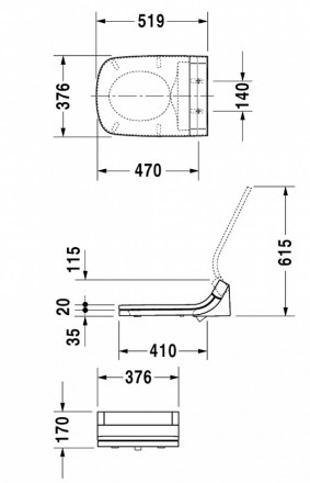 Duravit SensoWash DuraStyle 610200 00 2000300 крышка биде