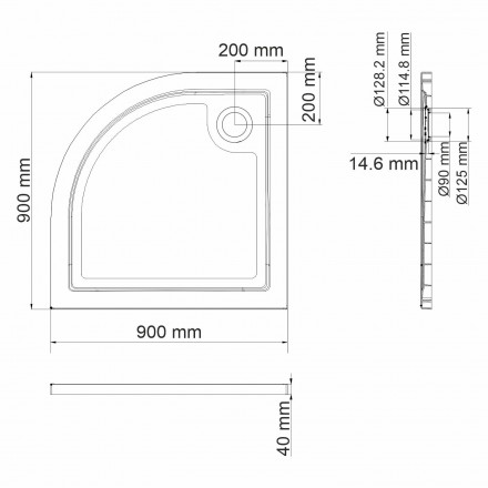WasserKRAFT Salm 27T01 Душевой поддон 90x90