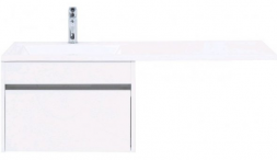 Aquanet Токио 120 L белый тумба с раковиной (подвесная, 1 ящик)