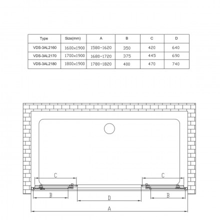 Vincea Alpha VDS-3AL2180MT душевая дверь