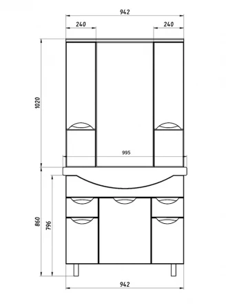 ASB-Mebel Мессина 100 Тумба под раковину
