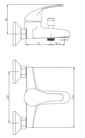 ESKO KANSAS KS 54 Смеситель для ванны