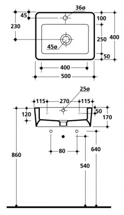 Kerasan Ego 3241 Раковина 50x40