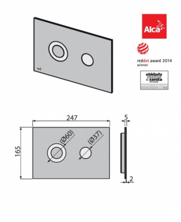 AlcaPlast Flat TURN Клавиша смыва (Alunox матовый)