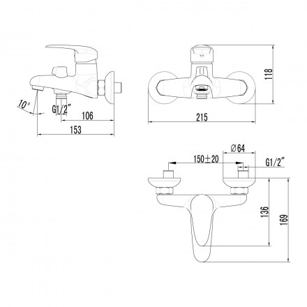 Lemark Pramen LM3314C Смеситель для ванны