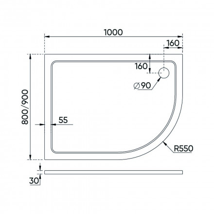 Veconi Tezeo stone TZ11L-10080A-01-19C3 душевой поддон