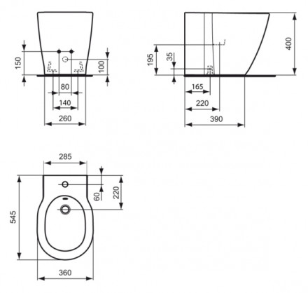 Ideal Standard Connect E799501 Биде напольное
