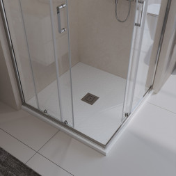 BelBagno UNO TRAY-MR-UNO-A-90-35-W-CR душевой поддон из искусственного мрамора в комплекте с сифоном