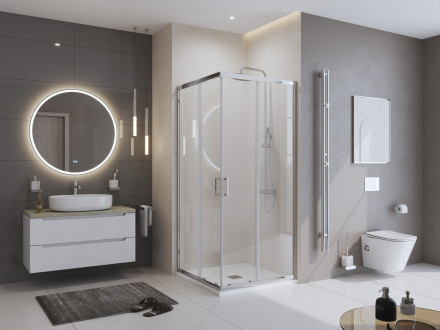 BelBagno UNO TRAY-MR-UNO-A-90-35-W-CR душевой поддон из искусственного мрамора в комплекте с сифоном