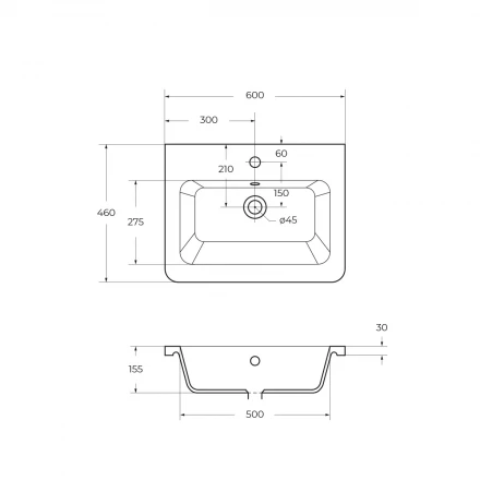 BelBagno PIETRA MINI-460-1A-SO-SCM-R тумба с раковиной подвесная с дверкой