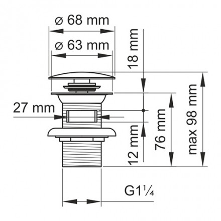Wasserkraft A153 Донный клапан Push-up