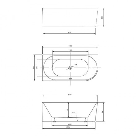 Vincea VBT-402-1700L ванна акриловая 170х75