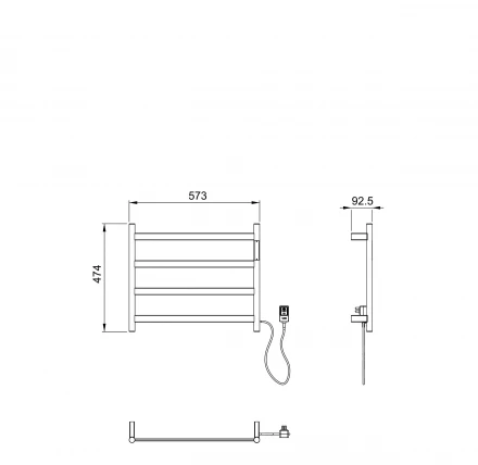 Wonzon &amp; Woghand Essen WW-A404-BR Полотенцесушитель электрический брашированный никель