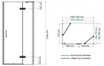 WasserKRAFT Aller 10H06RBLACK MATT Душевой угол 120x80