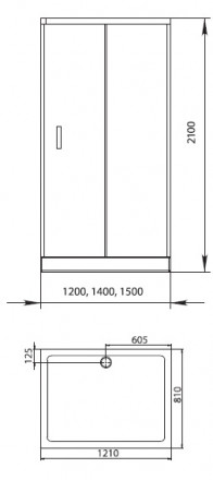 Aquanet Alfa 1508-12 Душевой уголок 150x80