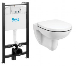 Roca 893104980 Debba Round Rimless унитаз подвесной с инсталляцией без клавиши смыва