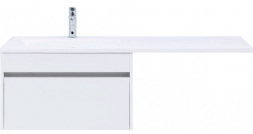 Aquanet Токио 130 L белый тумба с раковиной (подвесная, 1 ящик)