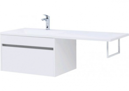 Aquanet Токио 130 L белый тумба с раковиной (подвесная, 1 ящик)