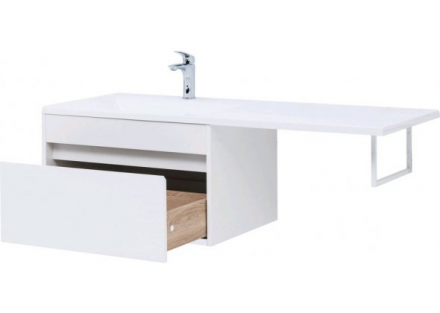 Aquanet Токио 130 L белый тумба с раковиной (подвесная, 1 ящик)