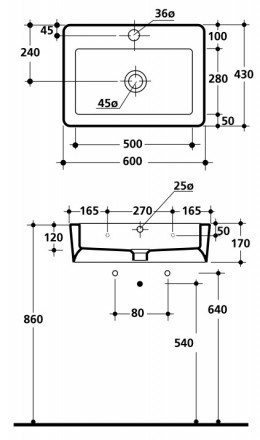 Kerasan Ego 3242 Раковина 60x43