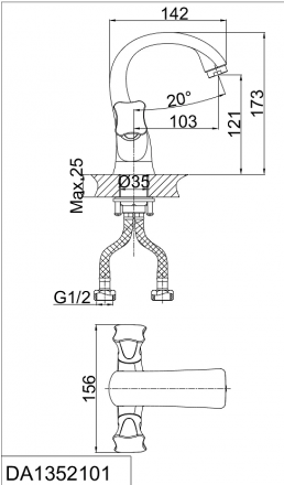 D&amp;K Hessen Grimm DA1382101 Смеситель для раковины