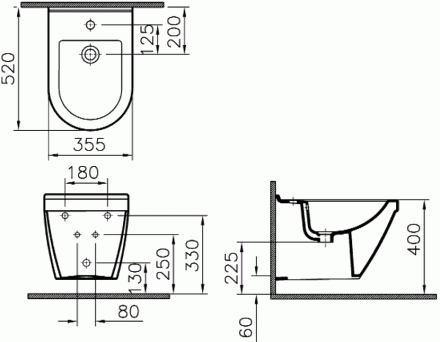 Vitra S50 9003B003-7201 Унитаз подвесной в комплекте с инсталляцией (клавиша хром)