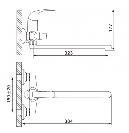 Gappo G2236-35F Смеситель для ванны