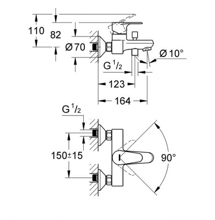 Grohe Vigour Clivia 75144026 смеситель для ванны