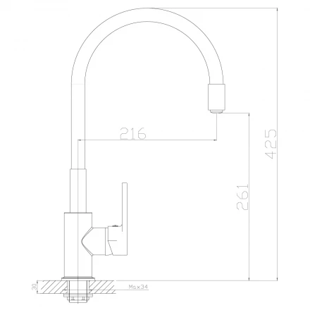 Rossinka Z Z35-35U-White Смеситель для кухонной мойки