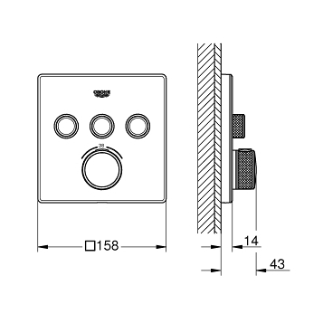 Grohe SmartControl 29157LS0 Смеситель термостат встраиваемый