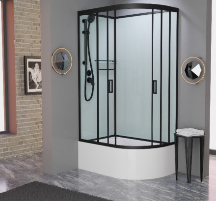 Frank F412/2R Black Душевая кабина 120x80 (без крыши)