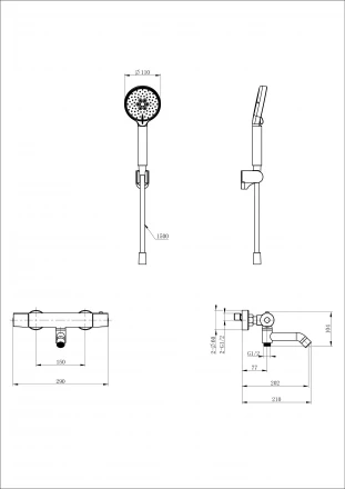 Wonzon &amp; Woghand Alfa WW-B3029-A1-MB Смеситель для душа белый матовый