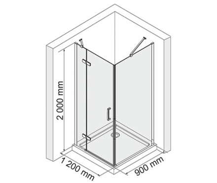 WasserKRAFT Aller 10H07LBLACK MATT Душевой угол 120x90
