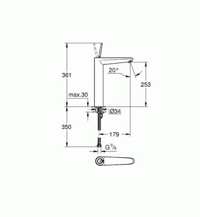 Grohe Eurodisc Joy 23428000 смеситель для раковины