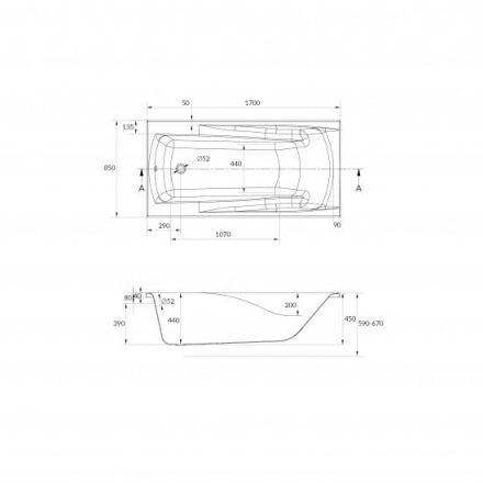 Cersanit Zen 170 WP-ZEN*170 ванна акриловая 170x85