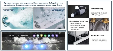 Ceruttispa C-403A L Акриловая ванна с гидромассажем 170x80