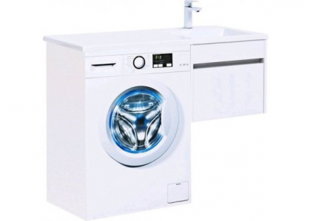 Aquanet Токио 120 R белый тумба с раковиной (подвесная, 1 ящик)