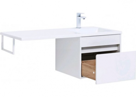Aquanet Токио 120 R белый тумба с раковиной (подвесная, 1 ящик)