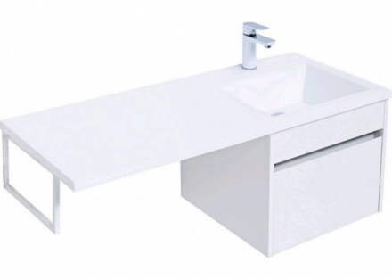 Aquanet Токио 120 R белый тумба с раковиной (подвесная, 1 ящик)