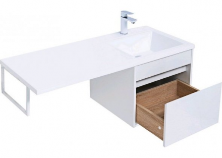 Aquanet Токио 120 R белый тумба с раковиной (подвесная, 1 ящик)