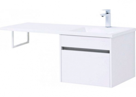 Aquanet Токио 120 R белый тумба с раковиной (подвесная, 1 ящик)