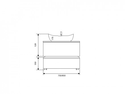 Harizma Гамма 85 box modul 3 тумба напольная