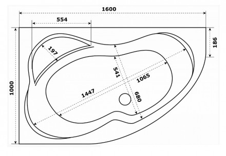 Azario Микона 160х100 ванна акриловая правая