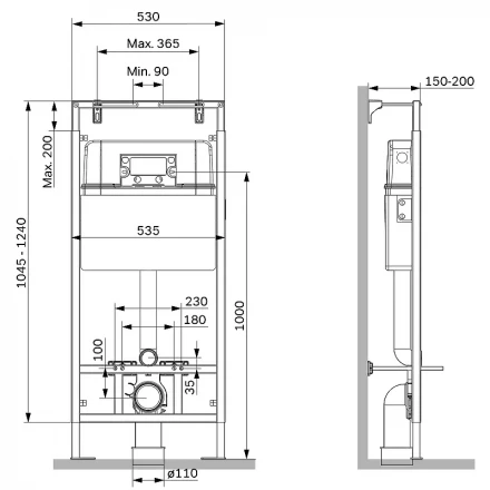 AM.PM I012710 MasterFit инсталляция для подвесного унитаза
