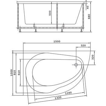 Aquatek Вирго 150x100 Акриловая ванна с гидромассажем правая