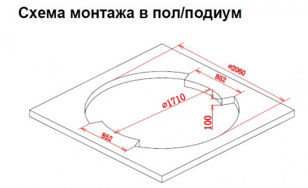Gemy G9060 K Акриловая ванна 210x210