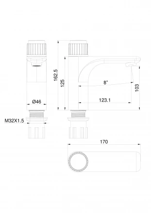 Wonzon &amp; Woghand Click WW-A40412-MW Смеситель для раковины брашированное золото