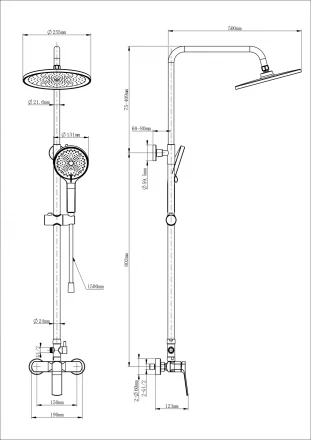 Wonzon &amp; Woghand WW-B3200-CR Душевая система хром